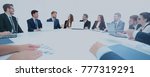 business team conducts... | Shutterstock . vector #777319291