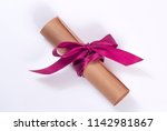 scroll of old yellowed paper ... | Shutterstock . vector #1142981867