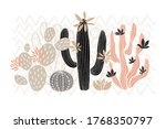 cactus succulent wild rose... | Shutterstock .eps vector #1768350797