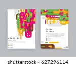 cards in modern abstract style... | Shutterstock .eps vector #627296114