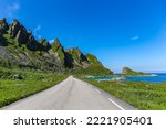 Road from Andenes to Bleik. Andøy Municipality in Nordland county, Norway. 