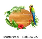 Realistic Tropical Wooden Board ...