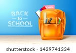 realistic school bag with... | Shutterstock .eps vector #1429741334