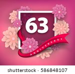 63 anniversary invitation card. ... | Shutterstock .eps vector #586848107