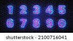 realistic neon number for print ... | Shutterstock .eps vector #2100716041