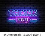 thank you neon sign vector.... | Shutterstock .eps vector #2100716047