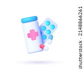 3d Icon With Pharmacy 3d On...