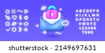 3d icon neon with mail secure... | Shutterstock .eps vector #2149697631