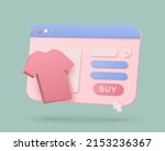 shop 3d with clothes on green... | Shutterstock .eps vector #2153236367