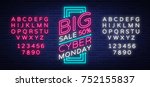cyber monday vector banner in... | Shutterstock .eps vector #752155837