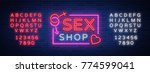 sex pattern logo  sexy xxx... | Shutterstock .eps vector #774599041