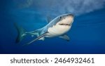 White shark swimming near the...