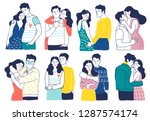 collection of romantic couples... | Shutterstock .eps vector #1287574174
