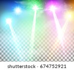 realistic bright projectors for ... | Shutterstock .eps vector #674752921