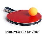Table Tennis Racket And Ball On ...