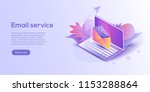 email service isometric vector... | Shutterstock .eps vector #1153288864