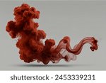 Red smoke isolated on ash...
