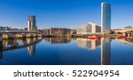 Panoramic view of River Lagan, Belfast City, Northern Ireland, United Kingdom