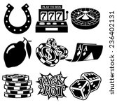 Vector Black Casino Icons Set...