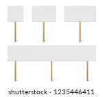 blank banner mock up on wood... | Shutterstock .eps vector #1235446411