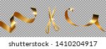 golden scissors cut ribbon... | Shutterstock .eps vector #1410204917