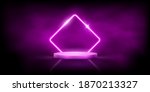 glowing neon pink rhombus with... | Shutterstock .eps vector #1870213327