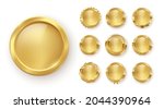 gold medal with laurel wreath ... | Shutterstock .eps vector #2044390964