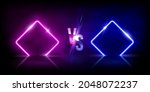 glowing neon blue versus pink... | Shutterstock .eps vector #2048072237