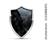 glass black marble shield with... | Shutterstock .eps vector #2132888391