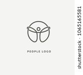 abstract athlete logo vector... | Shutterstock .eps vector #1065165581
