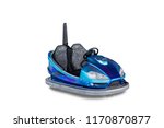 Electric bumper car for kids on white background