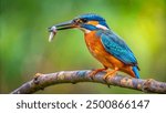 Kingfisher catching a fish, Kingfisher on a branch, Close up of a kingfisher 