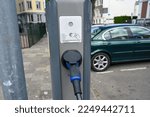 Charging station for electric cars. Parking for electric vehicle 