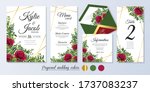 wedding invite  menu  rsvp ... | Shutterstock .eps vector #1737083237