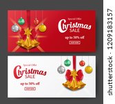christmas sale banner template... | Shutterstock .eps vector #1209183157