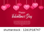 happy valentine day with 3d... | Shutterstock .eps vector #1261918747