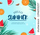 tropical fruit summer... | Shutterstock .eps vector #1396053257