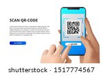 scan qr code from mobile phone. ... | Shutterstock .eps vector #1517774567