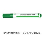 Whiteboard green marker isolated on white background