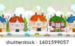 seamless border with winter... | Shutterstock .eps vector #1601599057