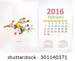 Calendar For 2016  February