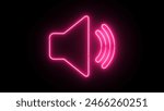 Glowing neon sound icon audio...