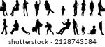 vector silhouettes  outline... | Shutterstock .eps vector #2128743584