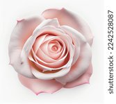 Top view of a pink rose on a...