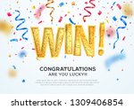 celebration of win on falling... | Shutterstock .eps vector #1309406854