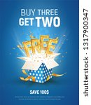 buy 3 get 2 free vector... | Shutterstock .eps vector #1317900347