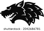 symbol of an aggressive wolf... | Shutterstock .eps vector #2042686781