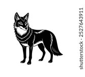 Bold and dynamic vector art illustration of a coyote, capturing the wild spirit and sleek features of this iconic animal. 