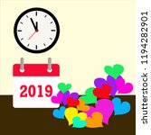 Vector 2019 Calendar With Clock ...