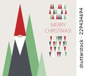 christmas card with gnome and... | Shutterstock . vector #229434694